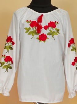 Машинна вишивка - блузка рози
