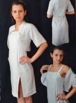 Ручна вишивка - плаття бісер біле